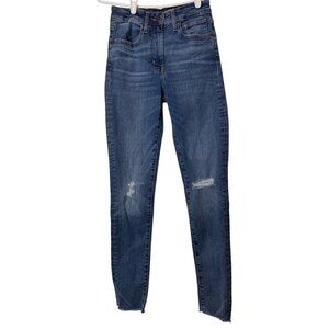 Levi's 721 High Rise Skinny Distressed Jeans Size 24/30 Stretchy Denim NWT $98
